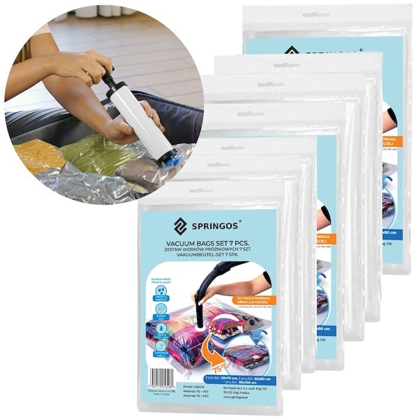 Worek próżniowy 7 szt. pokrowiec na ubrania 3 rozmiary
