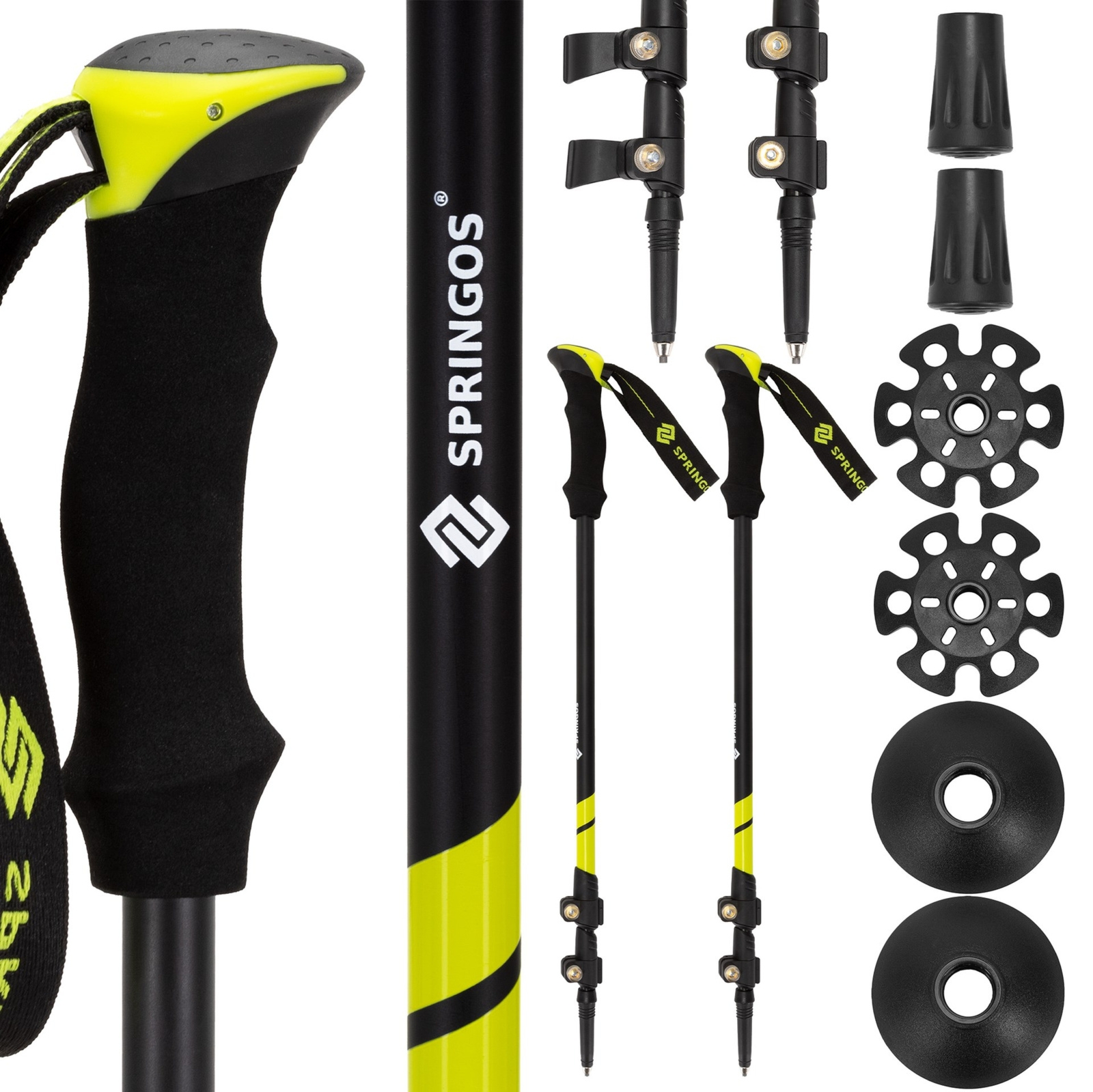 Kijki do chodzenia, nordic walking, trekkingowe, składane z regulacją wysokości, trzema nakładkami