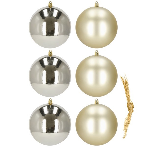Bombki choinkowe 6 szt. zawieszki na choinkę ozdoby świąteczne 10 cm szampańskie