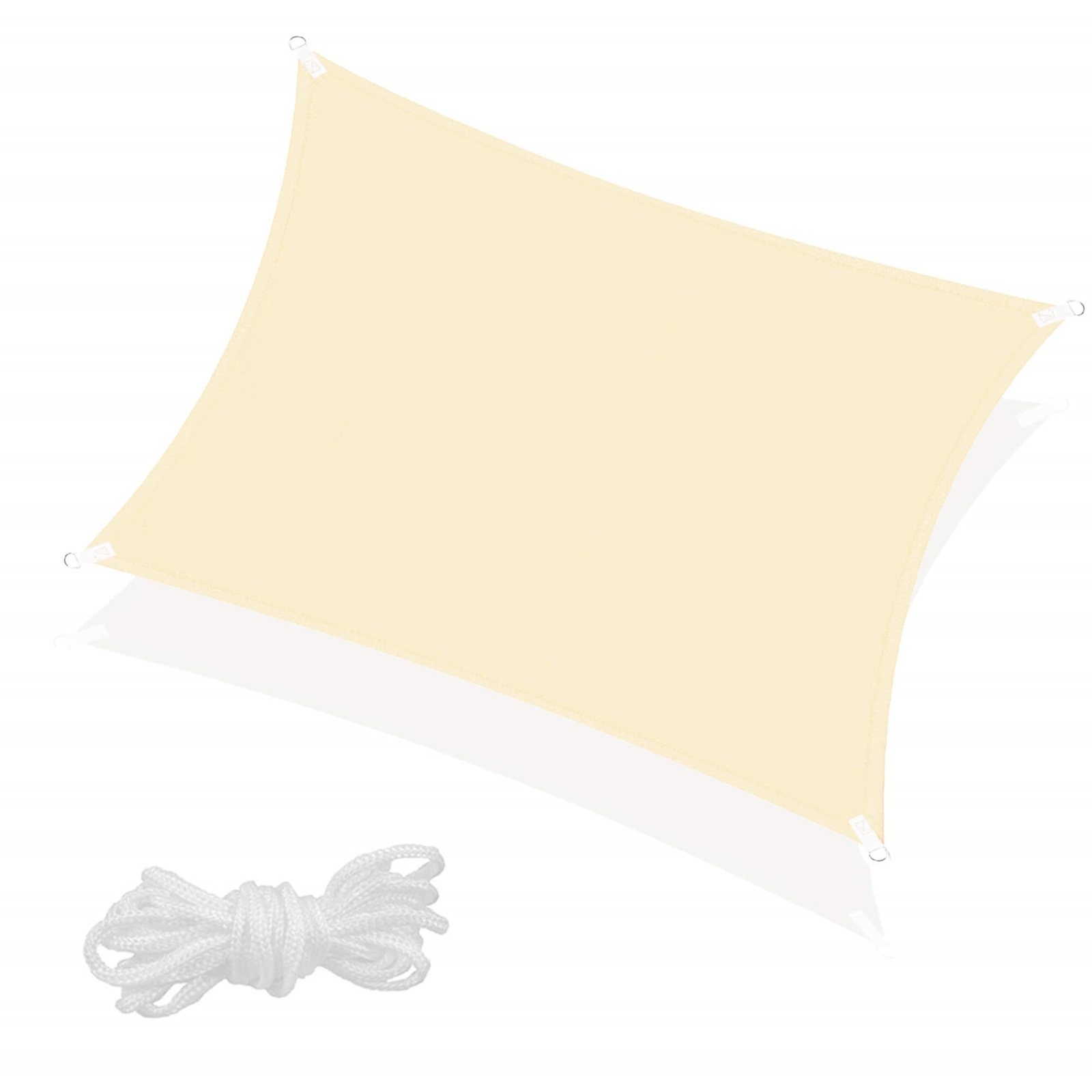 Żagiel przeciwsłoneczny 4x3 m cieniujący, prostokątny do ogrodu kremowy