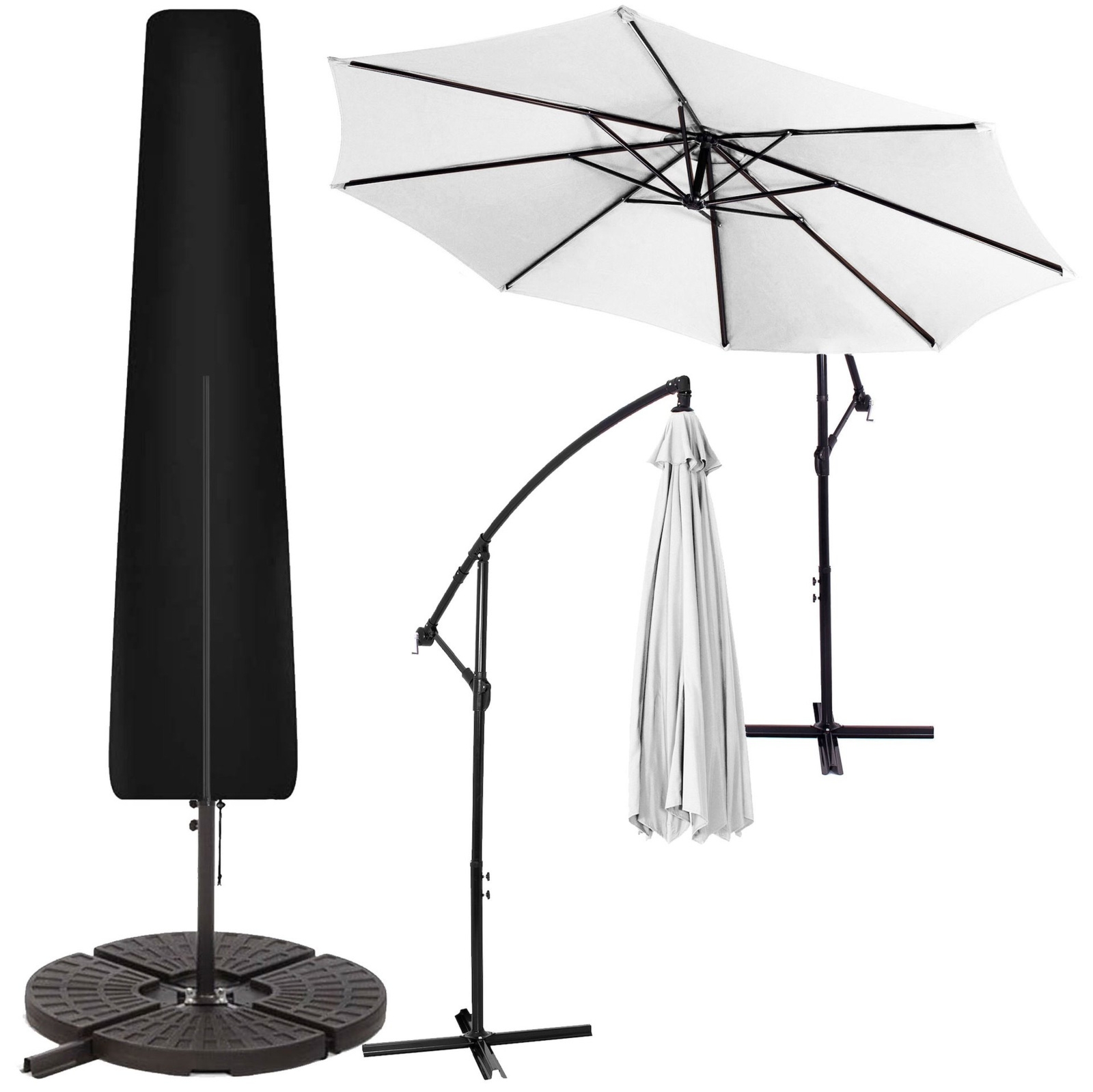 Pokrowiec na parasol rozm. 205 cm, 25x57x48cm czarny, wodoodporny