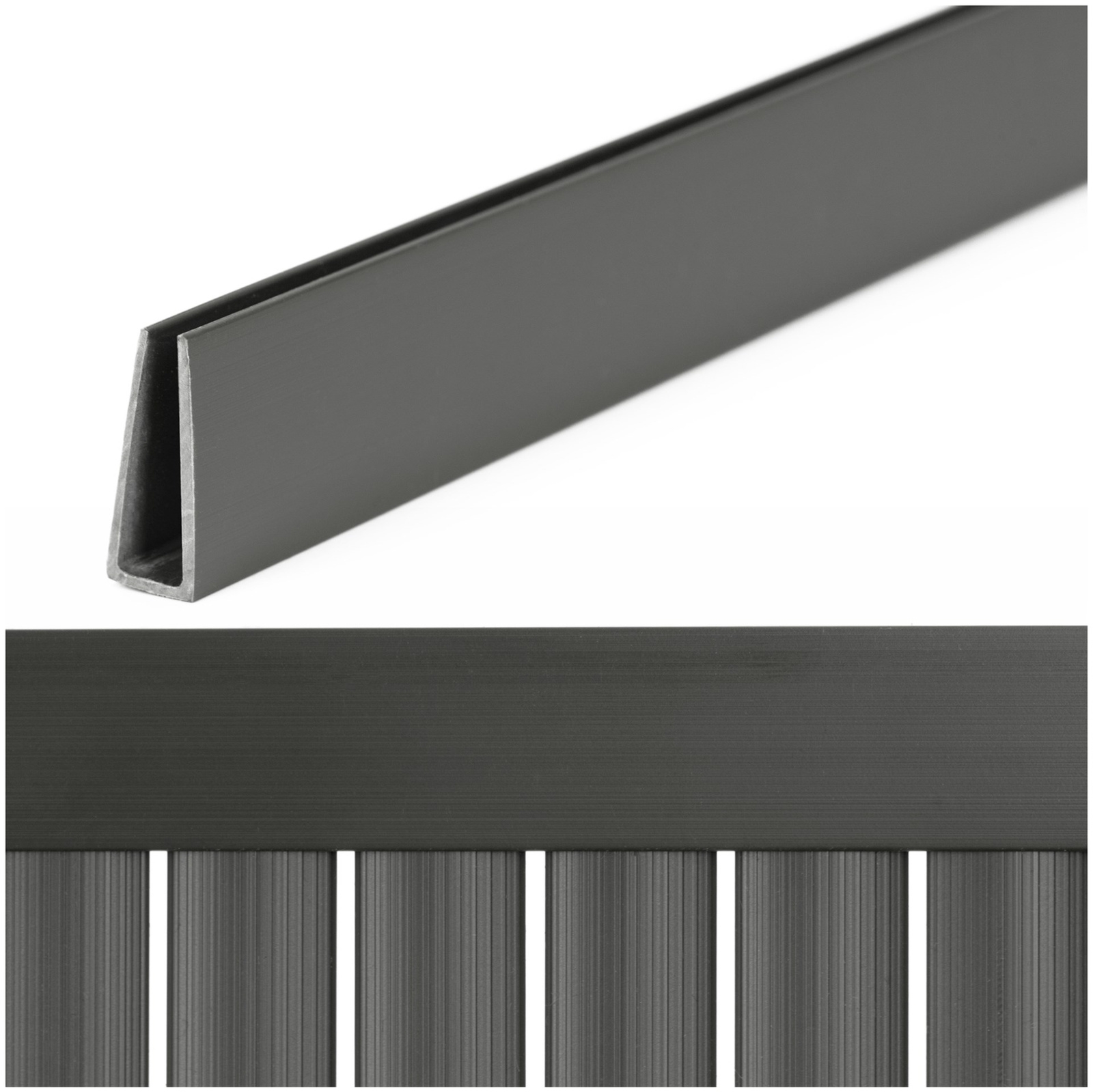 Maskownica, profil do osłony maskującej 100 cm PVC na balkon, taras, ogrodzenie, ciemnoszara