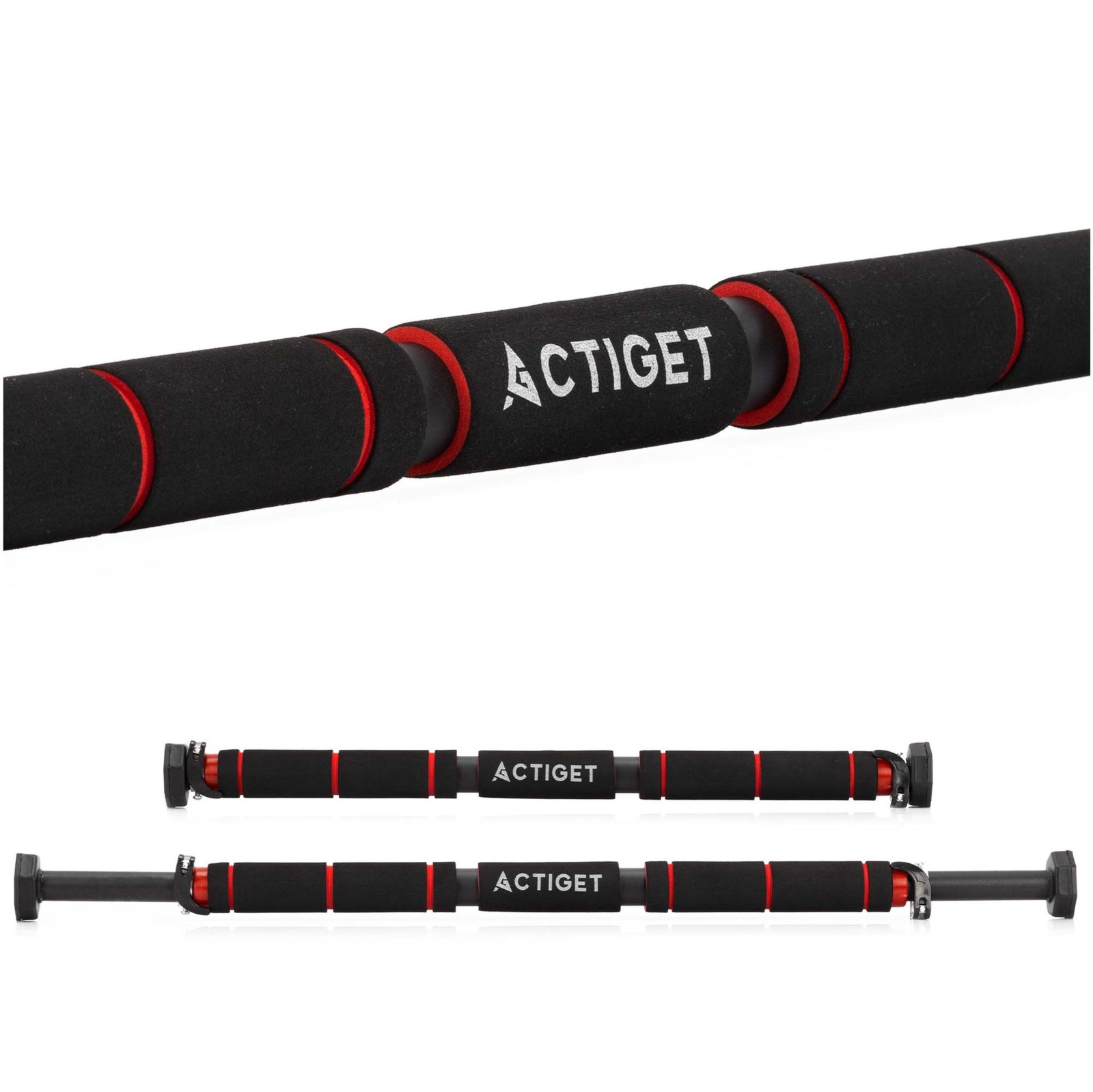 Drążek rozporowy do podciągania 62 - 100 cm teleskopowy ze stali regulowany do futryny