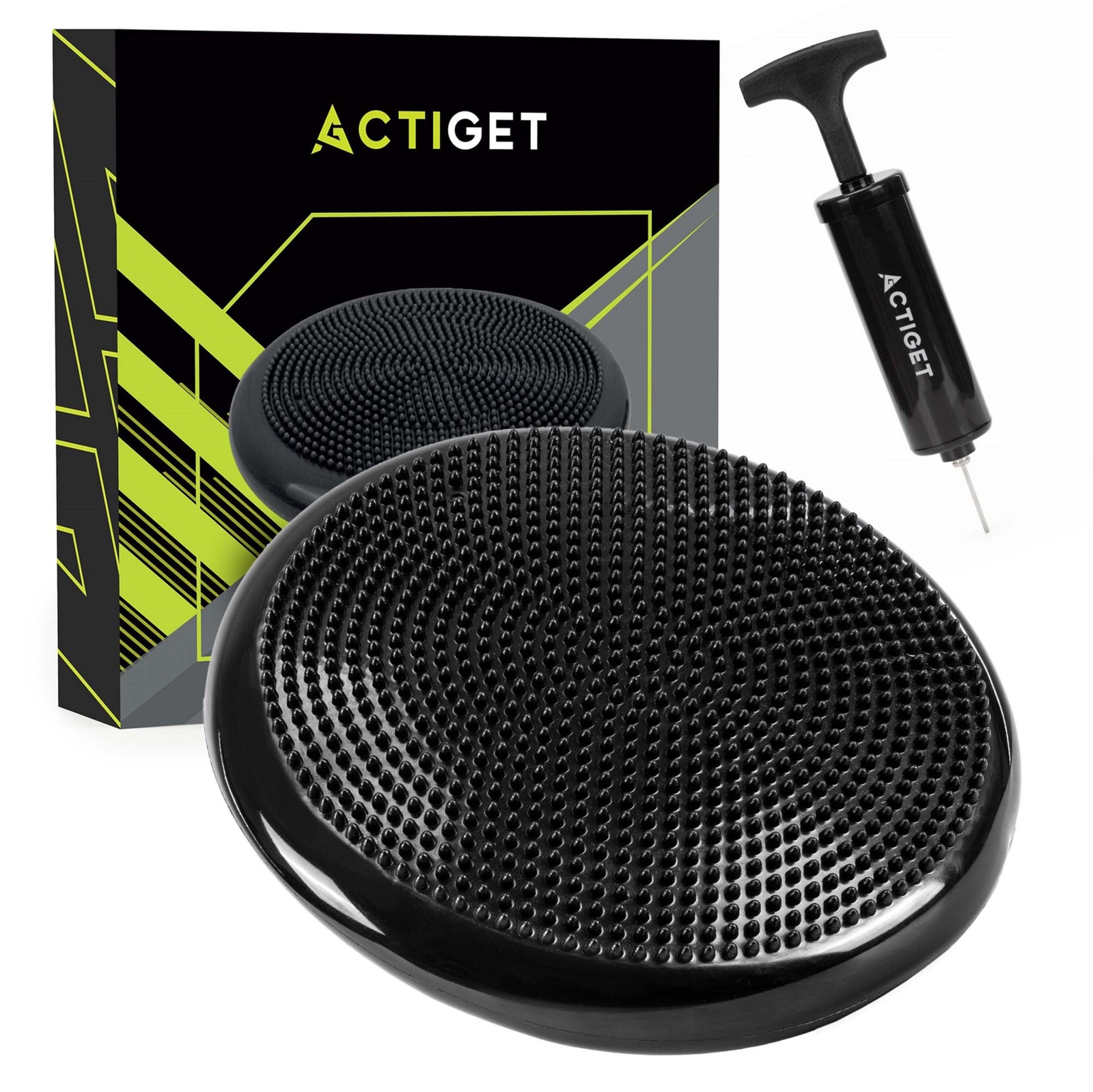 Poduszka sensomotoryczna z pompką, dysk sensoryczny do siedzenia, ćwiczeń czarny