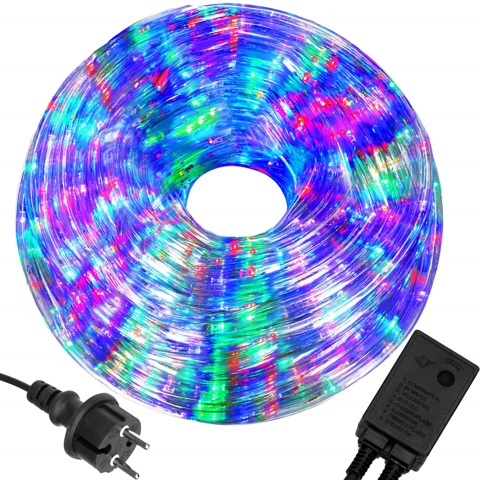 Wąż świetlny 10m multikolor 240 Led z programatorem IP44