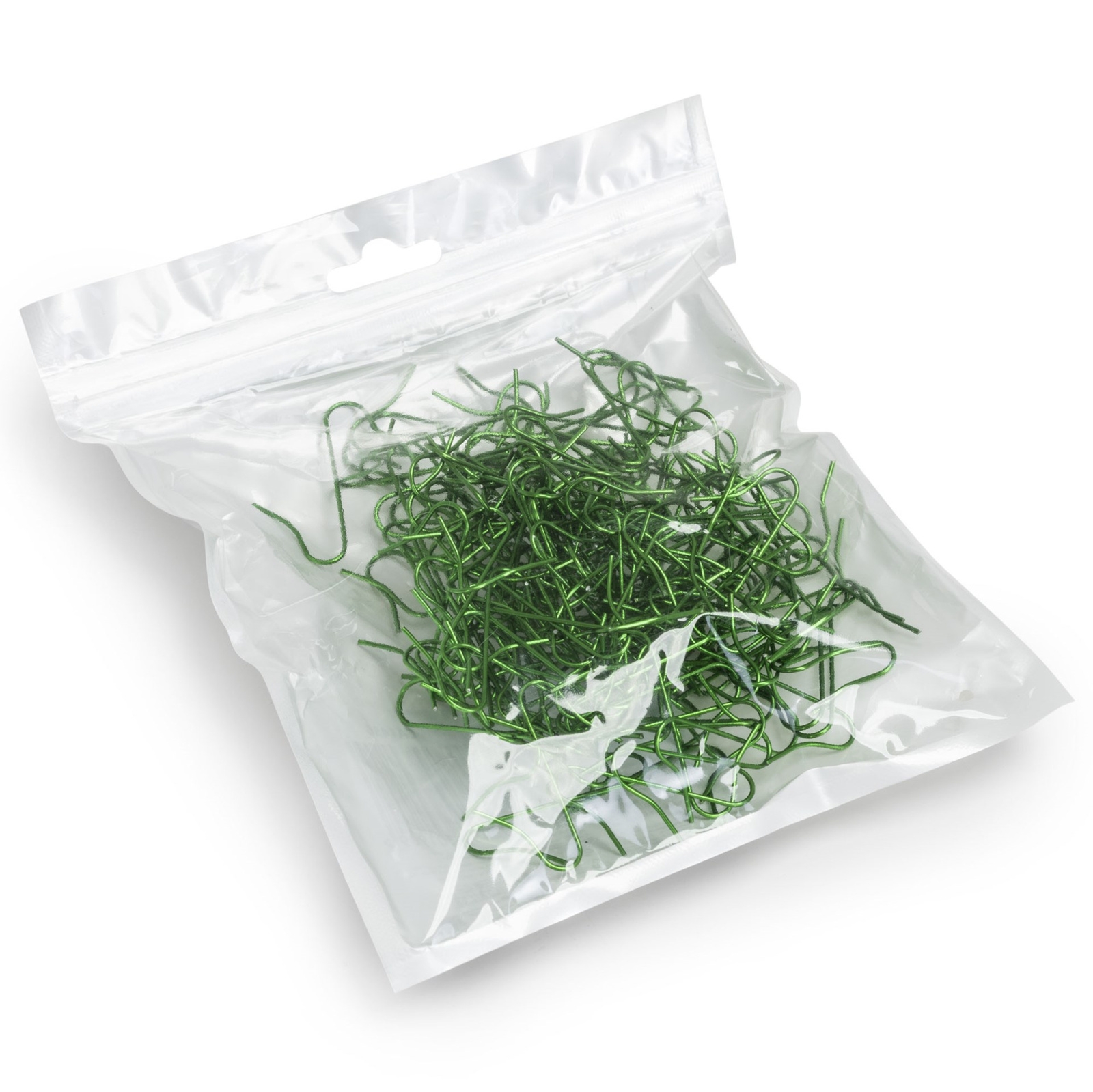 Haczyki do bombek, zawieszki metalowe 150 szt. zaczepy do dekoracji choinkowych, zielone