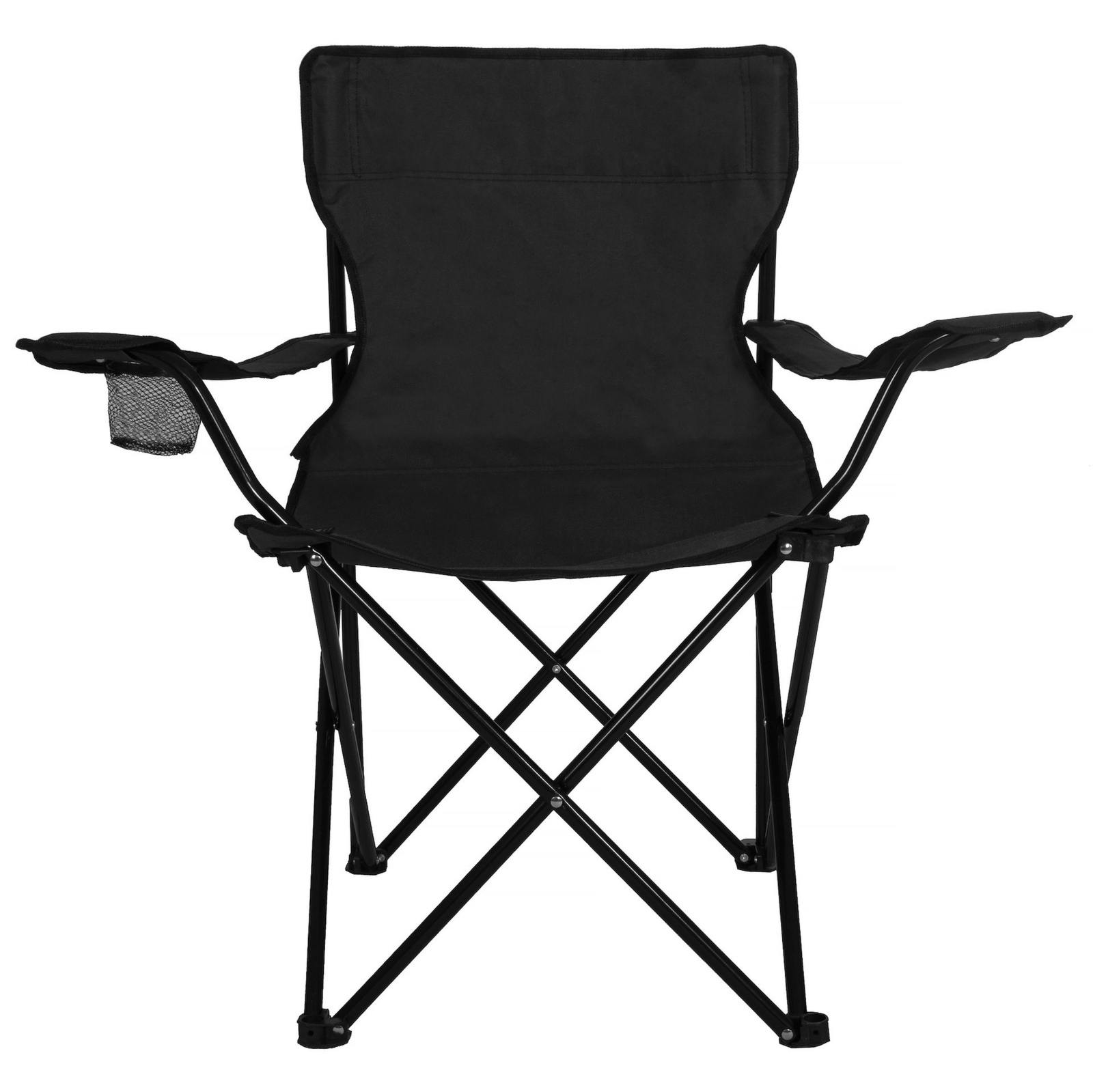 Krzesło turystyczne składane wędkarskie czarne