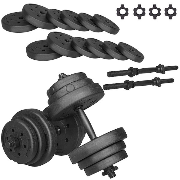 Hantle kompozytowe 20kg 2x10kg gryf zestaw