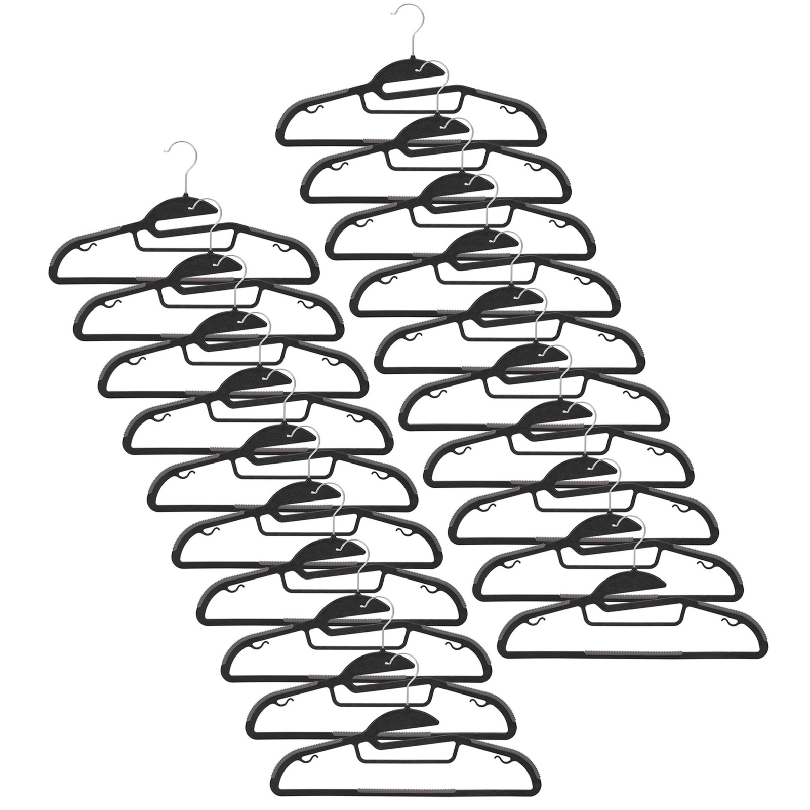 Wieszaki plastikowe na ubrania zestaw 20 szt. antypoślizgowe odzieżowe czarne