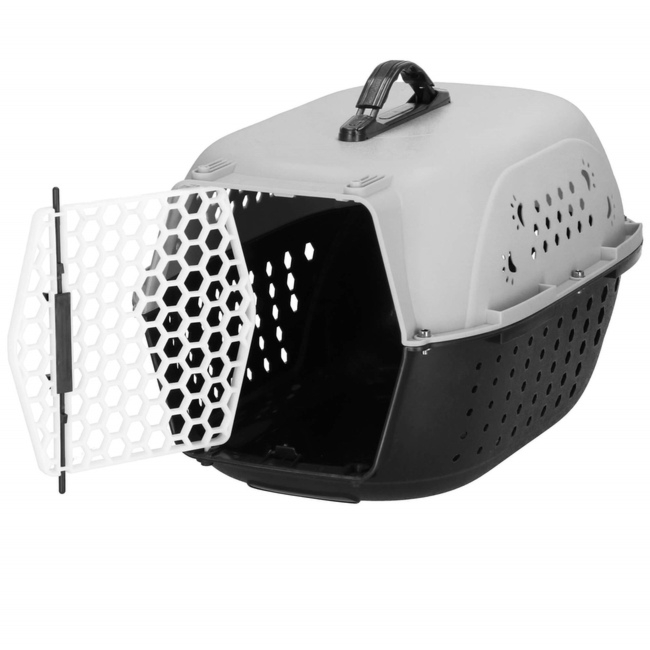 Transporter dla kota psa gryzoni do 7 kg 48x33x27 cm szaro-czarny