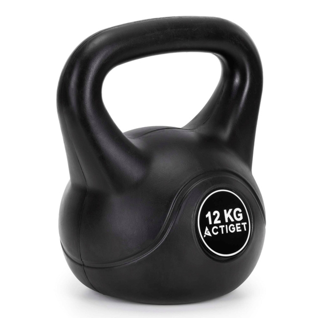 Kettlebell 12 kg odważnik, hantla do ćwiczeń ABS kula do treningu siłowego, czarny