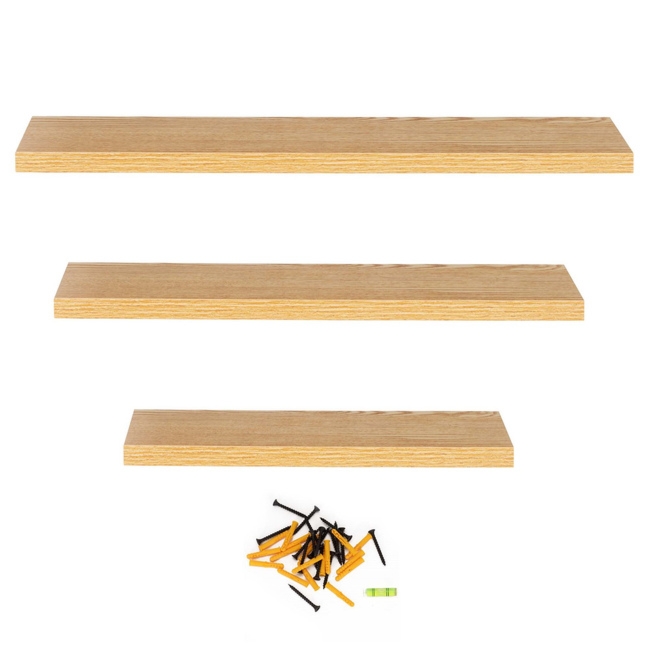 Półki ścienne 3 szt. na przyprawy, książki półki wiszące nowoczesne brązowe