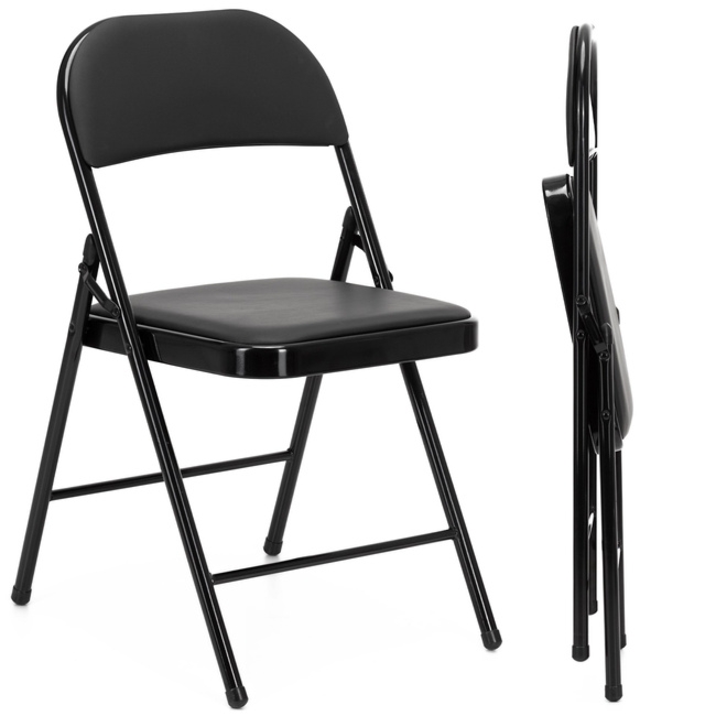 Krzesło cateringowe składane bankietowe, turystyczne do ogrodu czarne
