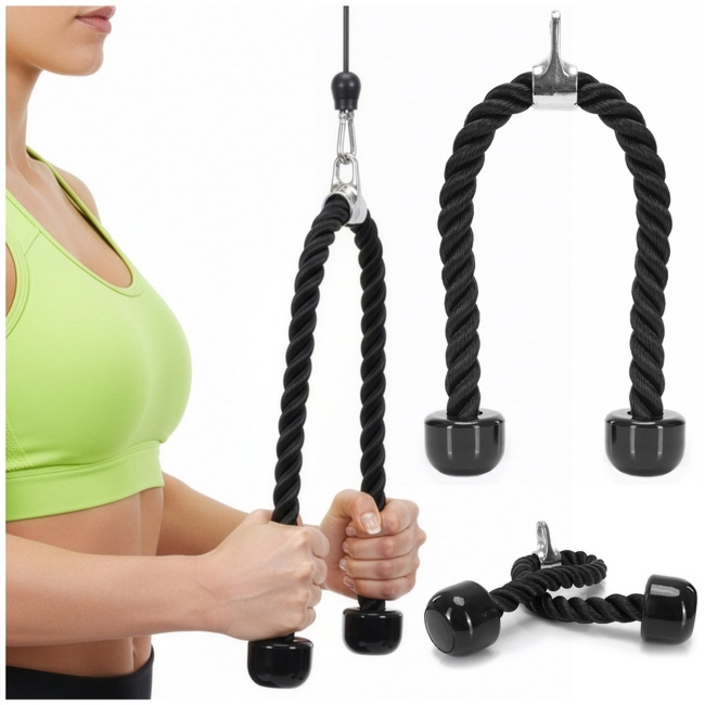 Uchwyt do ćwiczeń siłowych, linowy triceps do wyciągu górnego i dolnego