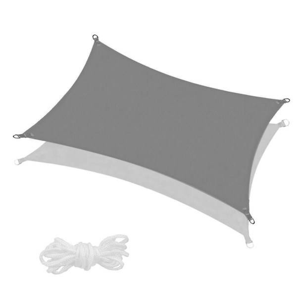 Żagiel przeciwsłoneczny 4x3m prostokątny, wodoodporny grafitowy