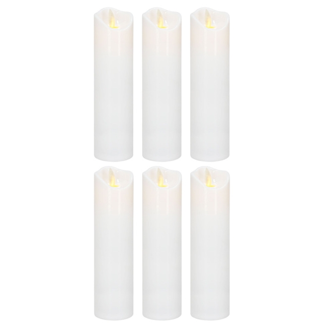 Świece elektryczne LED 6 szt. wkłady do znicza 18,5 cm świeczki na baterie, ruchomy płomień