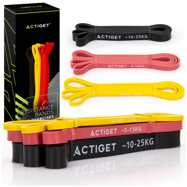Gumy oporowe do ćwiczeń zestaw 3 szt. taśmy do ćwiczeń fitness, treningu