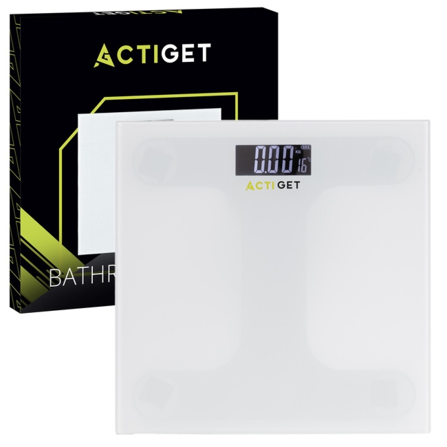Waga łazienkowa, elektroniczna 150 kg szkło hartowane, biała