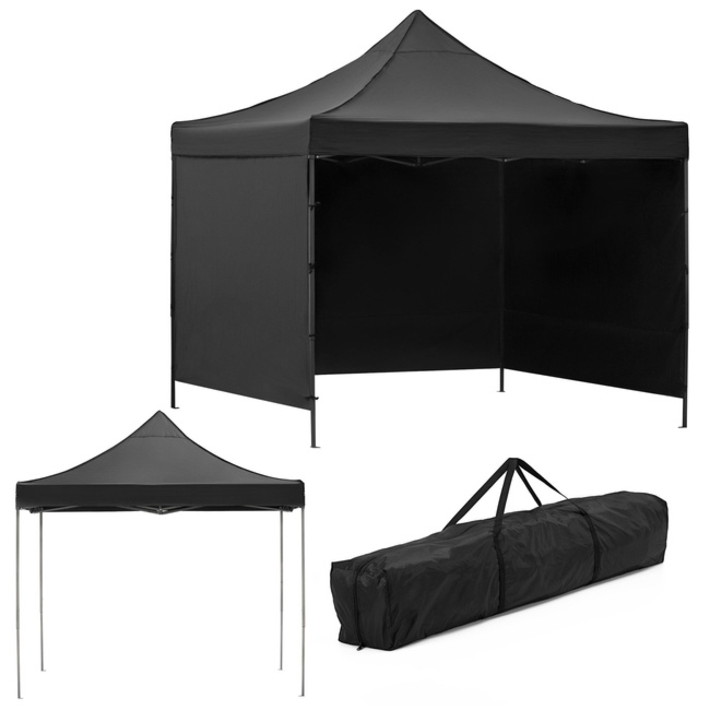 Namiot handlowy 3x3 m ogrodowy pawilon targowy ekspresowy na imprezy, catering czarny