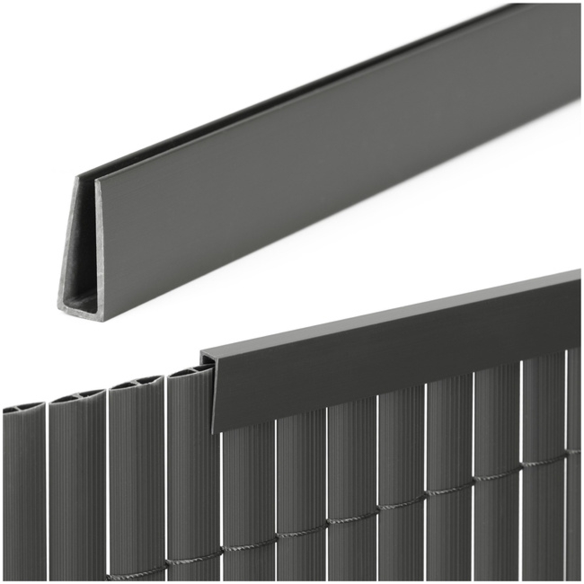 Maskownica, profil do osłony maskującej 100 cm PVC na balkon, taras, ogrodzenie, ciemnoszara