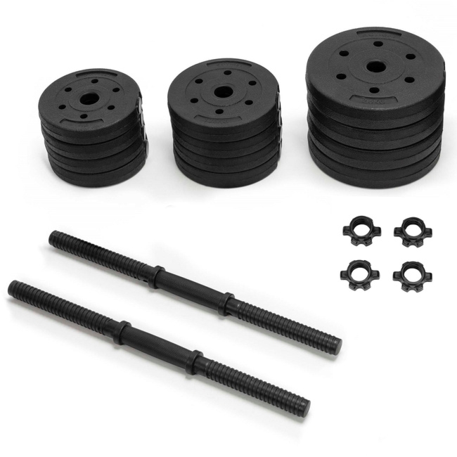 Hantle 2x10 kg do ćwiczeń regulowane 20 kg zestaw obciążeń gryf do treningu siłowego