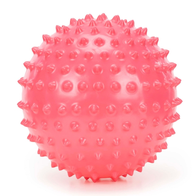 Piłka z kolcami do rehabilitacji 20 cm sensoryczna do masażu jeżyk z wypustkami różowa
