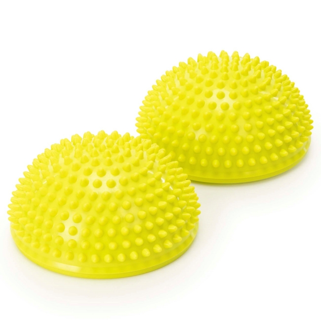 Poduszka sensoryczna, półkule z wypustkami zestaw 2 szt. do ćwiczeń i rehabilitacji, żółte