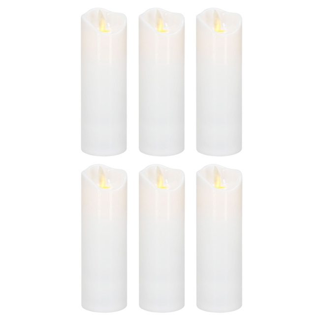 Świece elektryczne LED 6 szt. wkłady do znicza 15 cm świeczki na baterie, ruchomy płomień