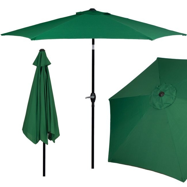 Parasol ogrodowy składany 260 cm duży na balkon zielony