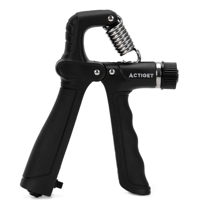 Ściskacz do rąk opór 10-100 kg do ćwiczeń dłoni, nadgarstków, czarny