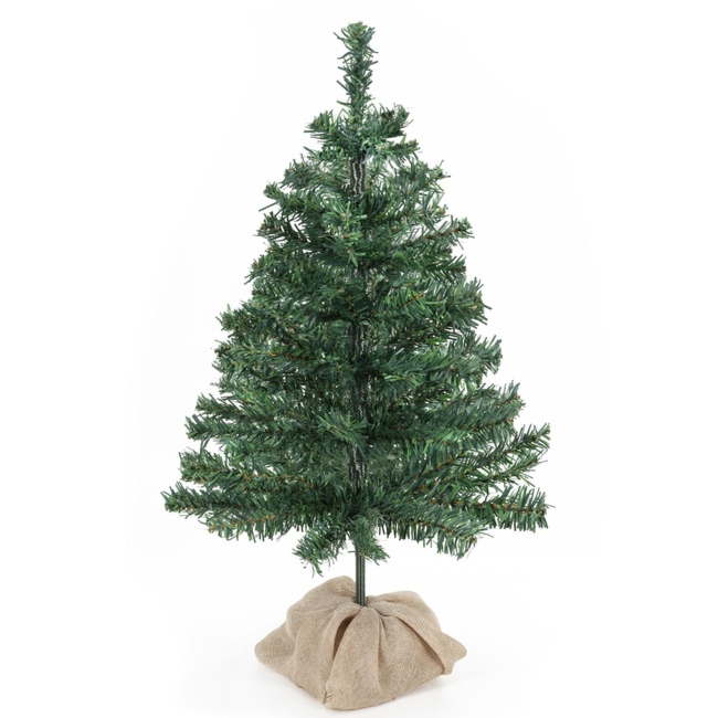Choinka sztuczna 60 cm sosna naturalna z jutą małe drzewko świateczne na stolik, biurko