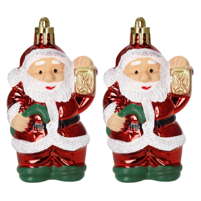 Bombki choinkowe Mikołaj zestaw 2 szt. ozdoby świąteczne do stroika, nietłukące