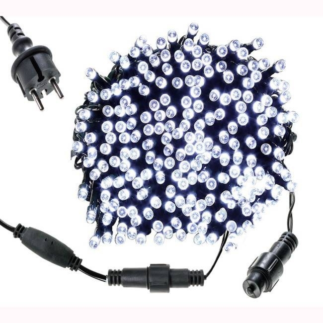 Lampki choinkowe 500 led światełka na prąd zewnętrzne biały zimny