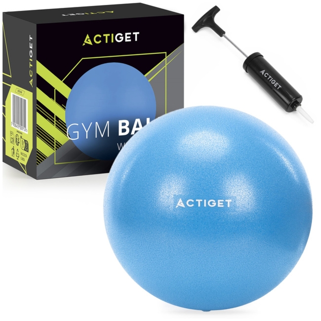 Piłka do pilatesu i rehabilitacji 22 cm z pompką gimnastyczna do ćwiczeń niebieska