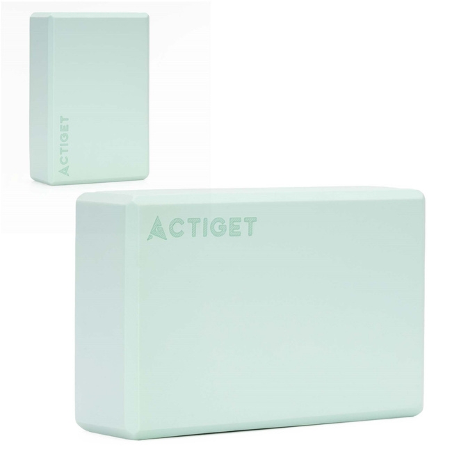 Kostka do jogi piankowa EVA 23x15x7,5 cm klocek blok do ćwiczeń pilates stretching miętowy