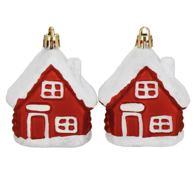 Bombki choinkowe zestaw 2 szt. ozdoby świąteczne do stroika, czerwone