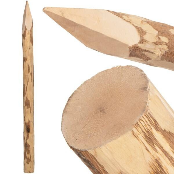 Drewniany słupek ogrodzeniowy, kołek leszczynowy 120 cm podpora do roślin ogrodowych, brązowy