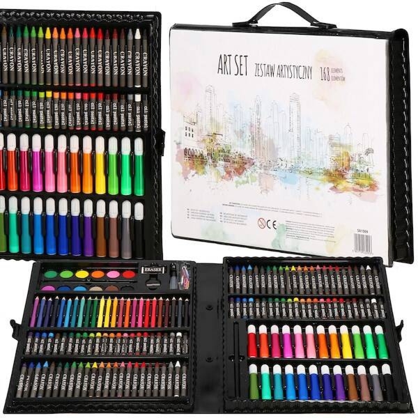 Zestaw artystyczny 168 elem. walizka do malowania dla dzieci z przyborami