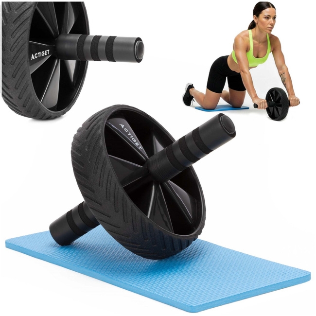 Koło do ćwiczeń mięśni brzucha z matą, roller, wałek treningowy