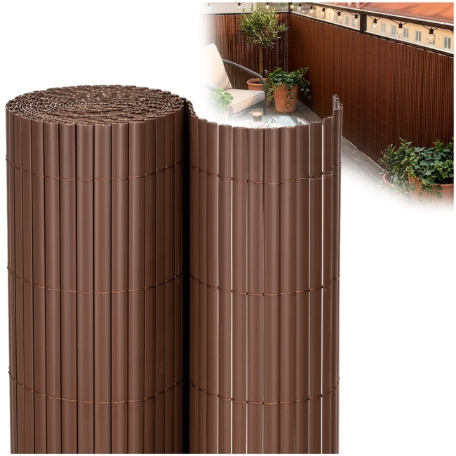 Osłona PVC maskująca na balkon, taras, ogrodzenie 500x120 cm brązowa
