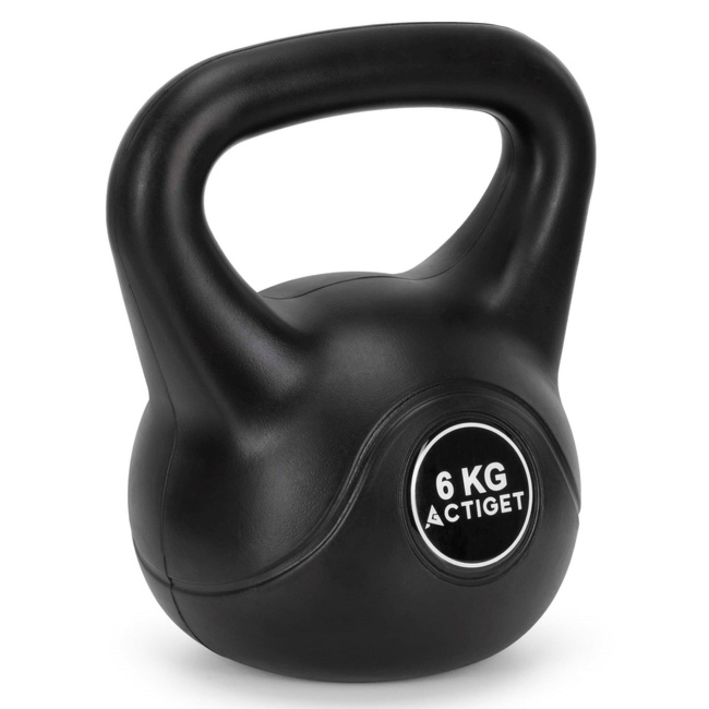 Kettlebell 6 kg odważnik, hantla do ćwiczeń ABS kula do treningu siłowego, czarny