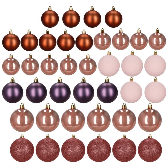 Bombki choinkowe 40 szt. zestaw dekoracji świątecznych nietłukące