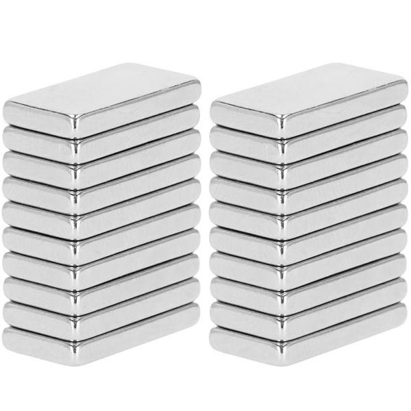 Magnesy neodymowe 20 szt. płytkowe prostokątne 20x10x2,5 mm