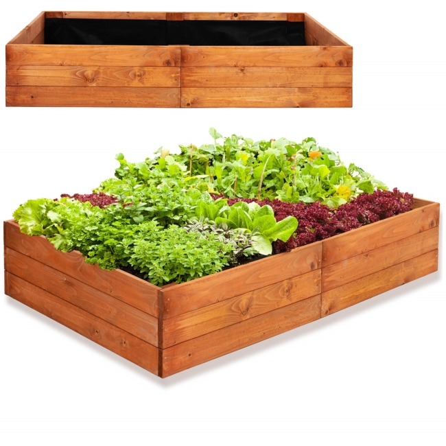 Skrzynia na warzywa drewniana 140x84x26,5 cm wysoki warzywniak zielnik impregnowany