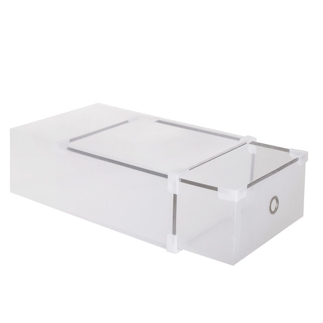 Pudełko na buty z szufladą 34x22x13,5 cm biały organizer