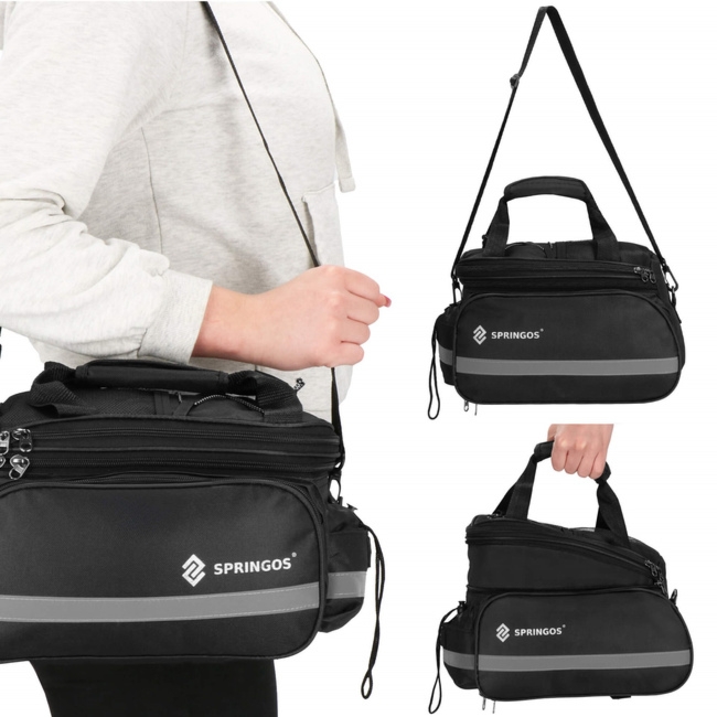 Torba rowerowa na bagażnik, sakwa 8l czarna