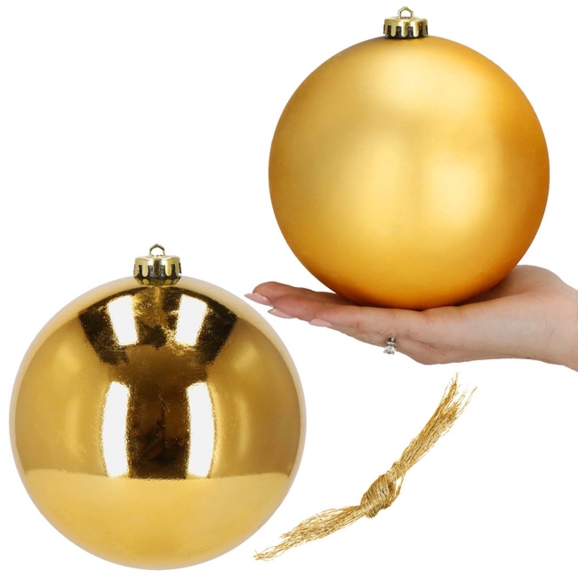 Bombki choinkowe 2 szt. ozdoby świąteczne zawieszki 16 cm złote