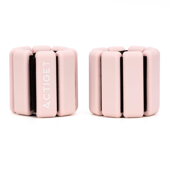 Obciążenia na ręce i nogi 2x0,5 kg do treningu fitness i cardio, jasnoróżowe