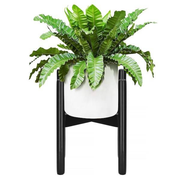 Stojak na kwiaty 30,5 cm, kwietnik drewniany, czarny