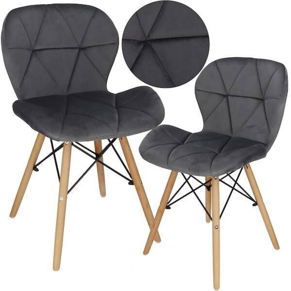 Krzesło tapicerowane Torino do kuchni salonu jadalni loft szare